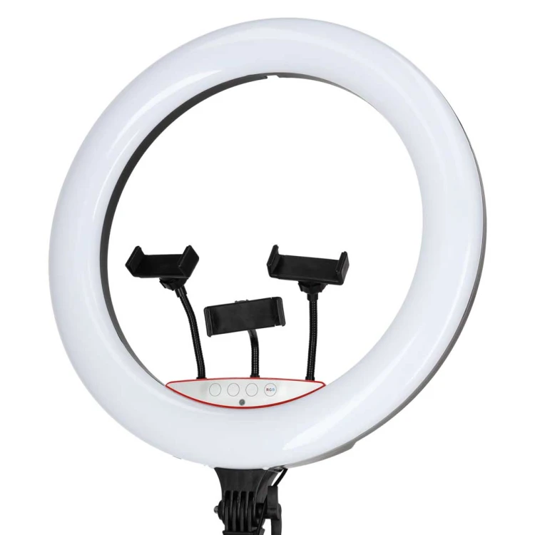 Lampa pierścieniowa LED RGB ring do selfie filmów ze statywem i pilotem 45cm