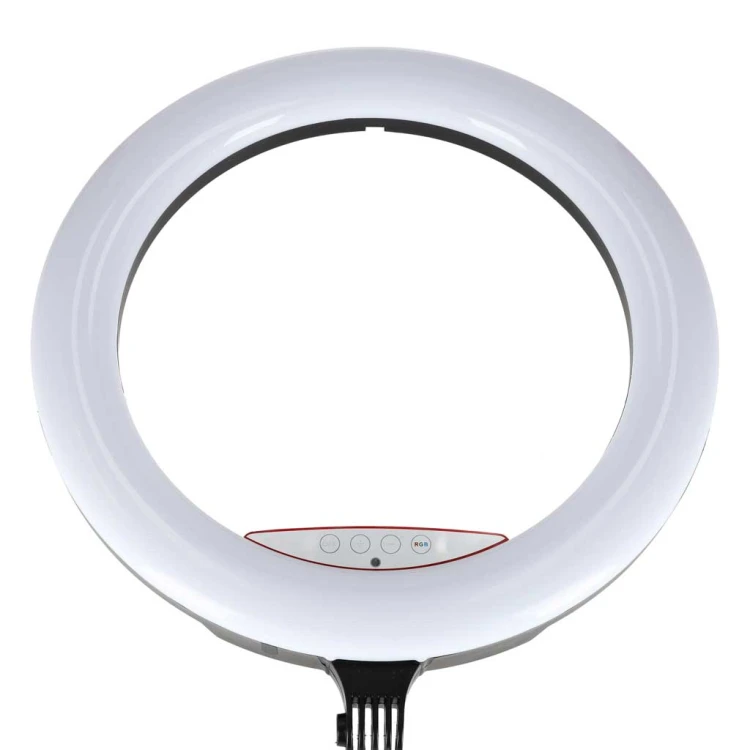 Lampa pierścieniowa LED RGB ring do selfie filmów ze statywem i pilotem 45cm