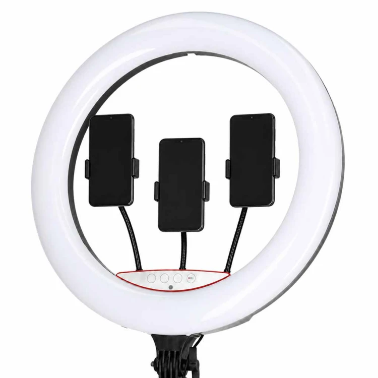 Lampa pierścieniowa LED RGB ring do selfie filmów ze statywem i pilotem 45cm