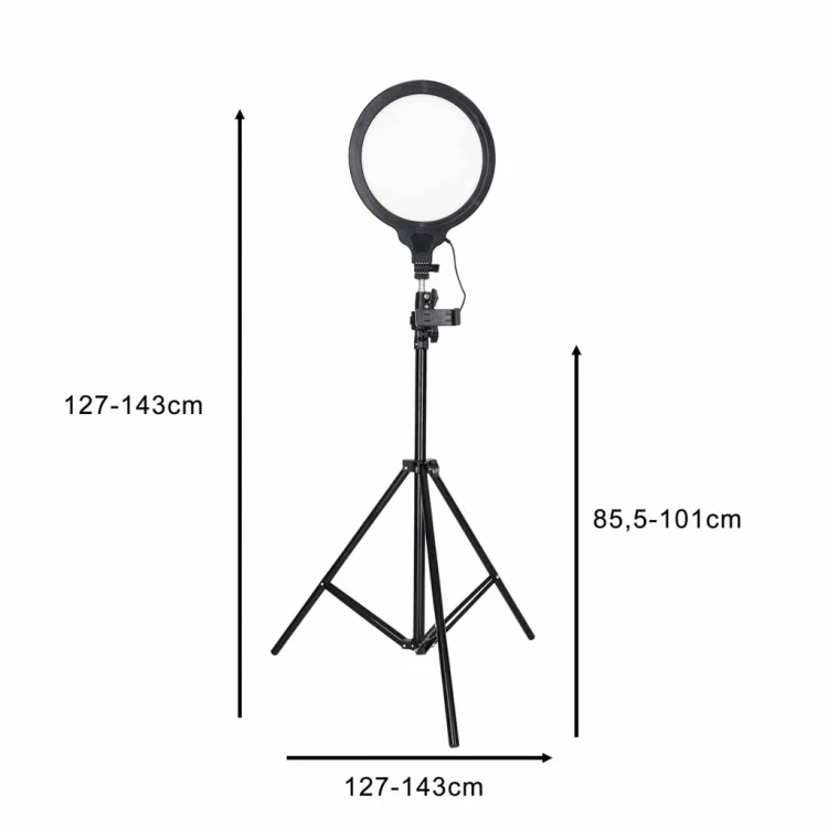 Lampa pierścieniowa studyjna LED ring okrągła do filmów 3 barwy światła panel