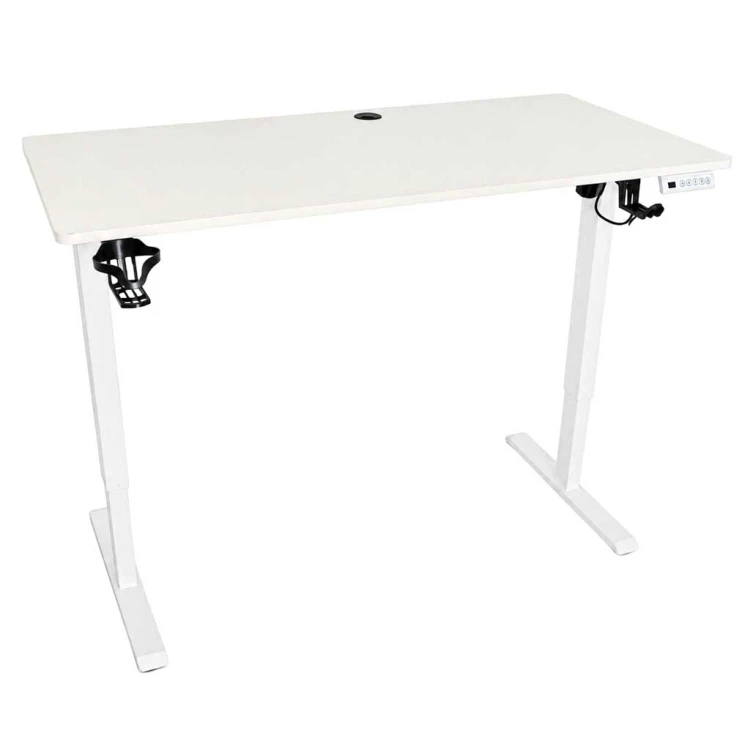 Biurko elektryczne regulowane pamięć panel sterowania 120x60cm białe