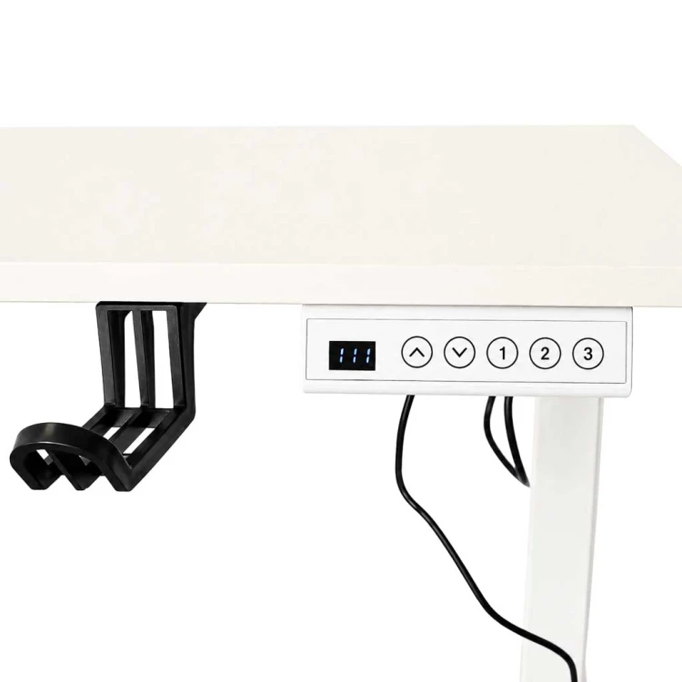 Biurko elektryczne regulowane pamięć panel sterowania 120x60cm białe