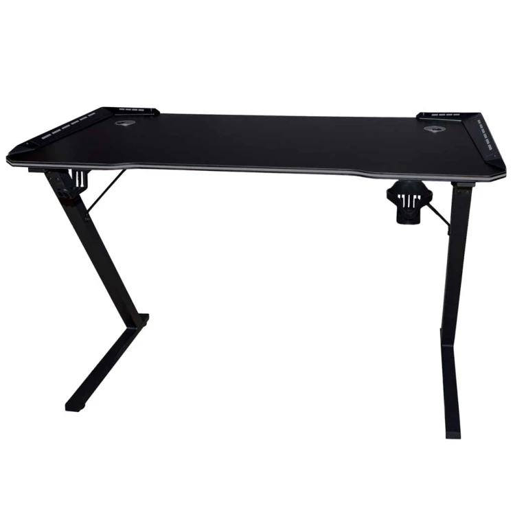 Biurko gamingowe LED podświetlenie RGB uchwyty komputerowe dla gracza 120x60cm