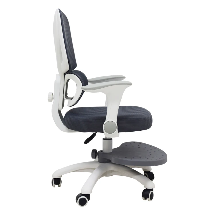 Krzesło do biurka dla dziecka fotel ergonomiczny obrotowy regulowany szary