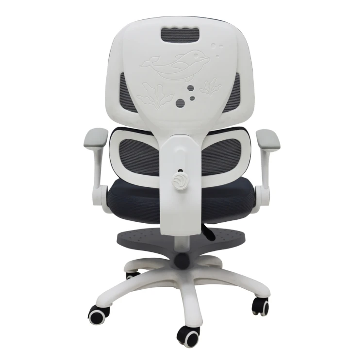 Krzesło do biurka dla dziecka fotel ergonomiczny obrotowy regulowany szary