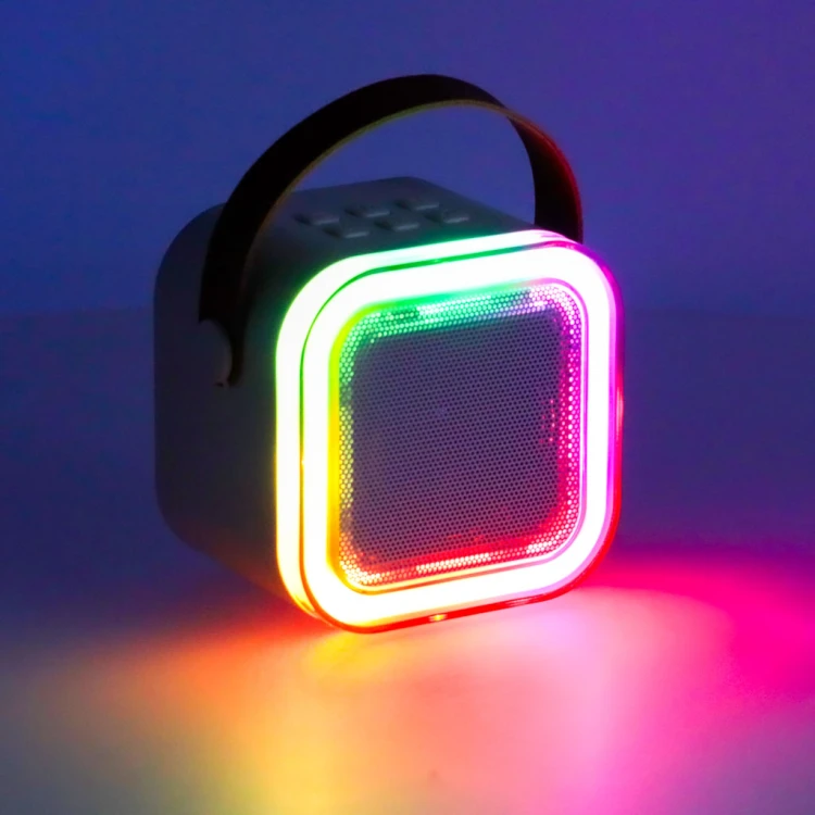 Zestaw do karaoke głośnik Bluetooth 2 mikrofony USB LED 6W różowy