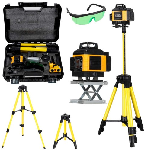 Poziomica laserowa 360 4D laser krzyżowy 16 linii statyw uchwyt zestaw