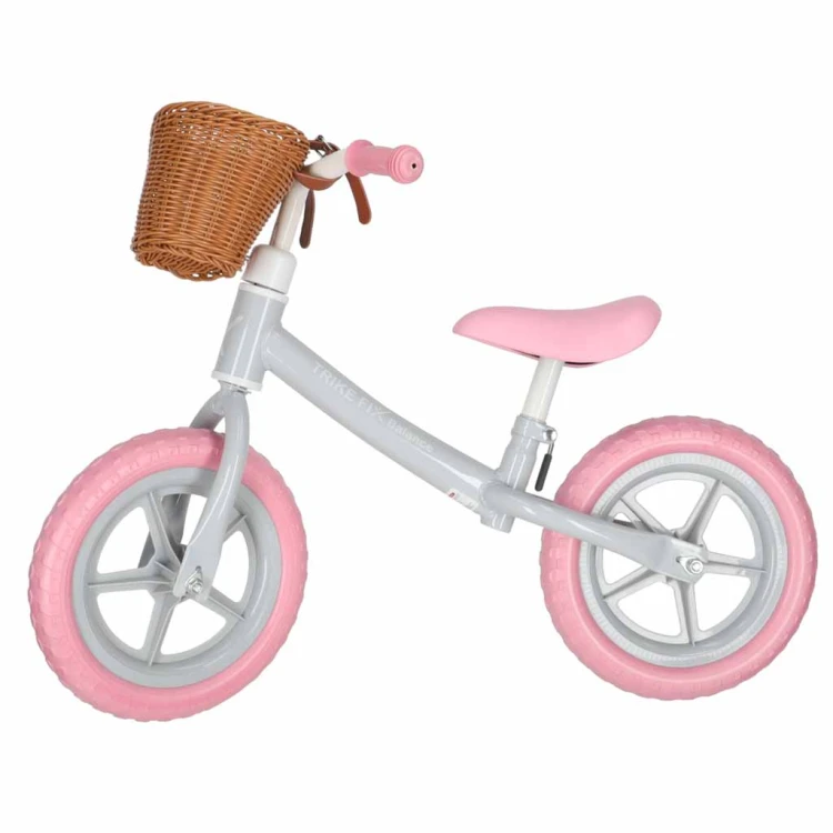 Rowerek biegowy Trike Fix Balance z koszykiem różowy