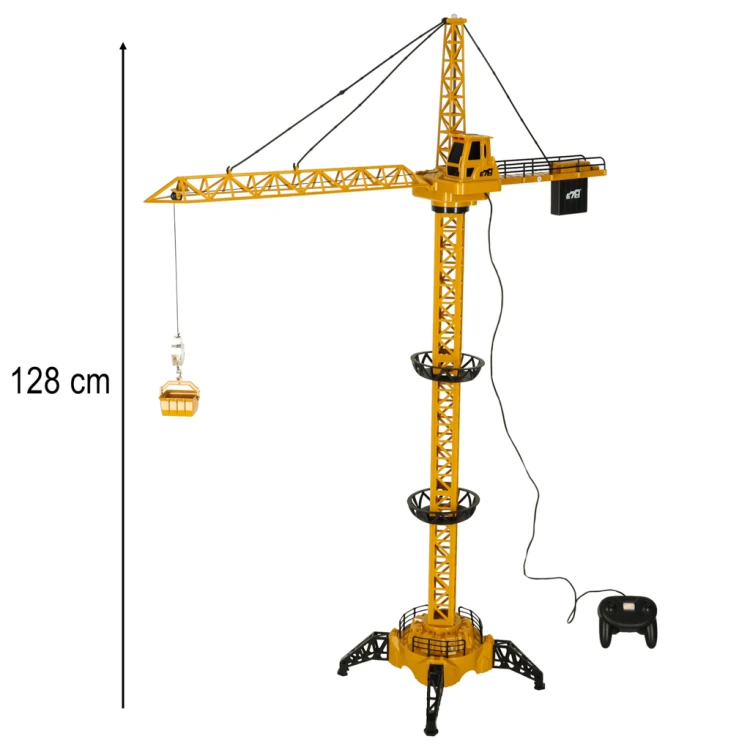 Dźwig Żuraw budowlany zdalnie sterowany RC z hakiem 4CH 128cm