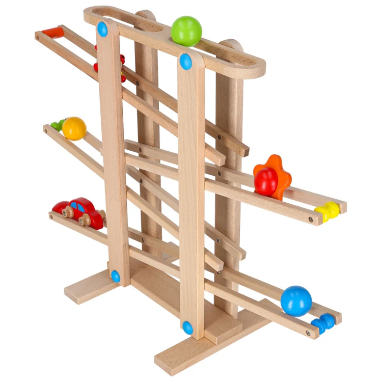 Tor kulkowy drewniany kulodrom montessori XXL