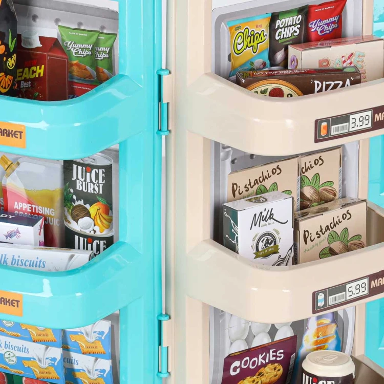 Sklep dla dzieci supermarket stragan wózek na zakupy akcesoria miętowy