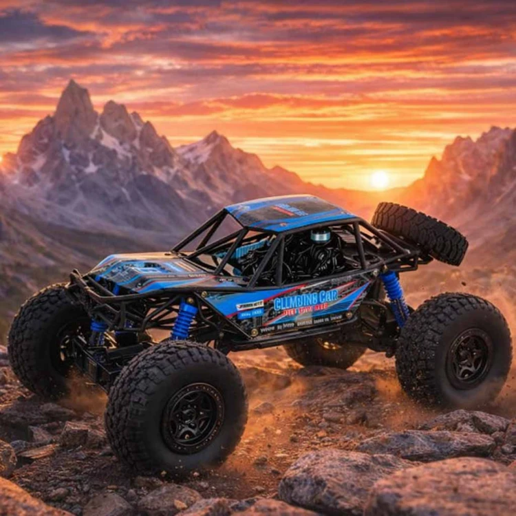 Samochód zdalnie sterowany na pilota RC Crawler Climbing Car 1:10 4WD 48cm niebieski