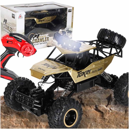 Samochód zdalnie sterowany na pilota RC Rock Crawler 1:12 4WD METAL złoty
