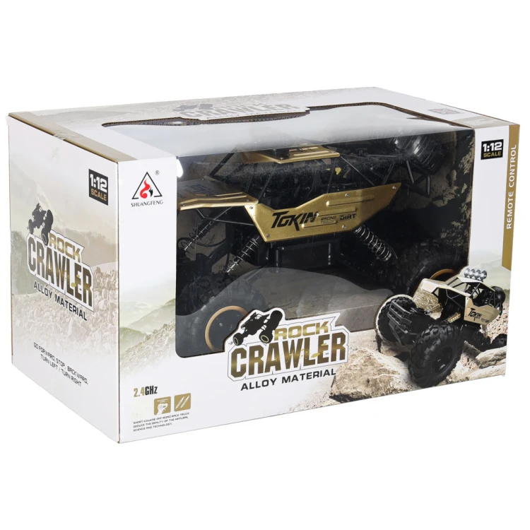Samochód zdalnie sterowany na pilota RC Rock Crawler 1:12 4WD METAL złoty