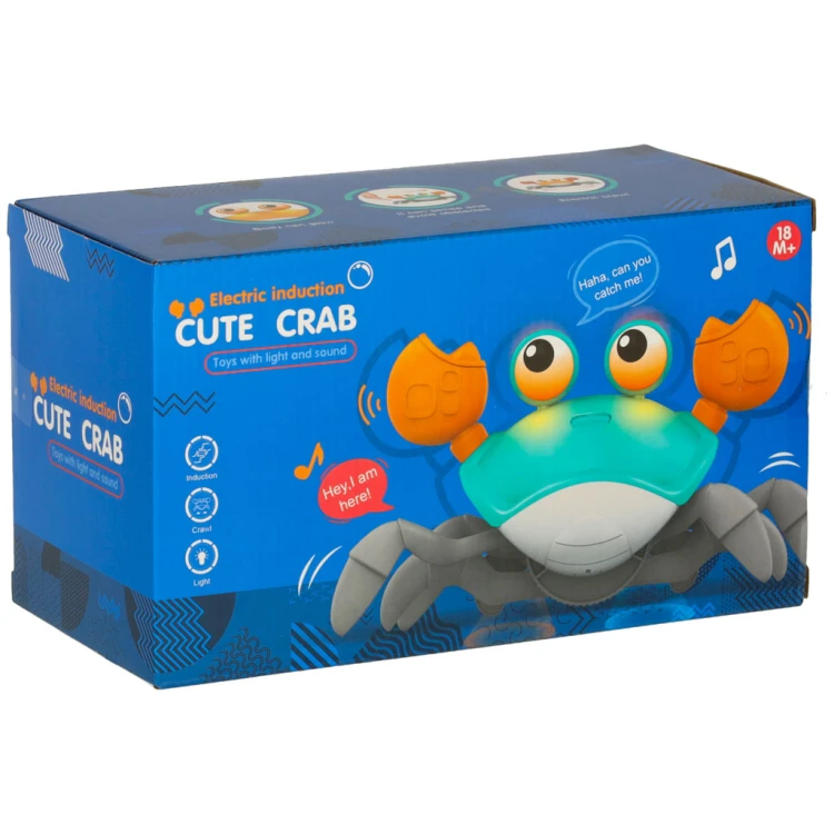 Krab uciekający pełzający czujnik interaktywna akumulator USB zielony