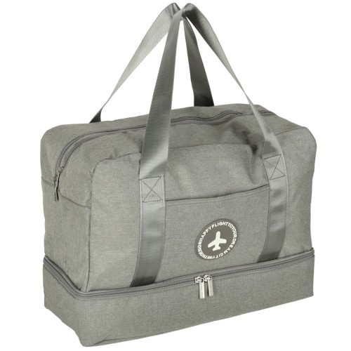 Torba podróżna bagaż podręczny do samolotu podróżna turystyczna pojemna uchwyt kieszenie 39x18x30 szara