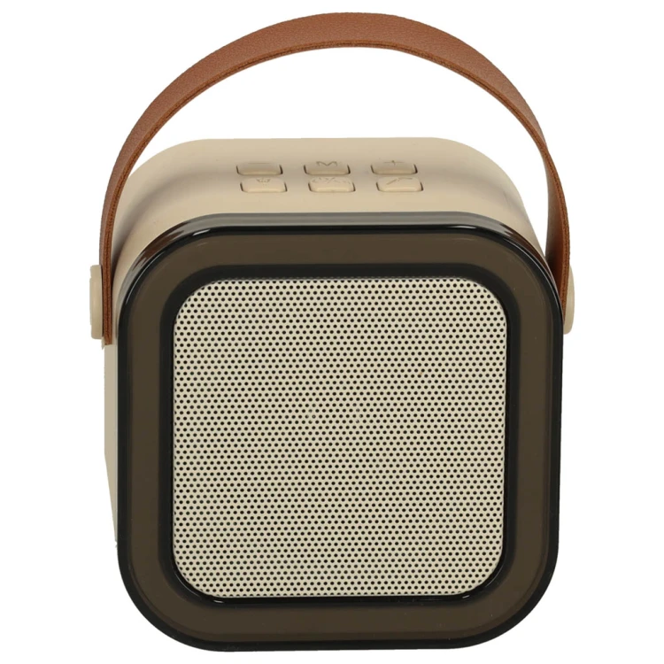 Zestaw do karaoke głośnik Bluetooth mikrofon USB LED beżowy