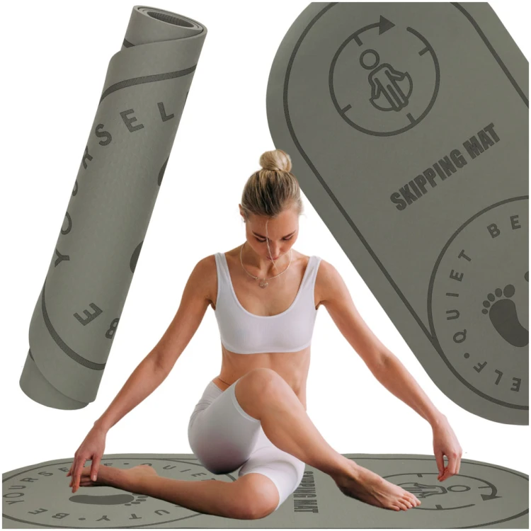 Mata fitness do ćwiczeń jogi wygłuszająca antypoślizgowa 125x61,5x0,6 cm szara