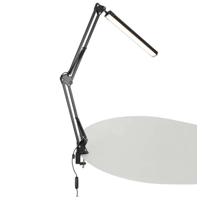 Lampka na biurko biurkowa LED USB obrotowy wysięgnik 2 sposoby mocowania