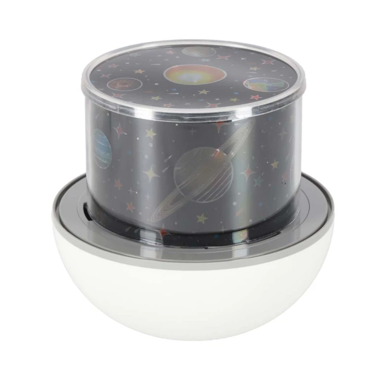 Lampka nocna projektor gwiazd LED USB obrotowy 6 motywów pilot jelonek
