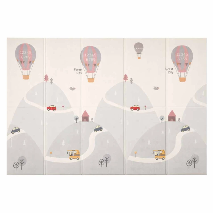 Mata edukacyjna piankowa dwustronna składana 150x200cm balony ulica