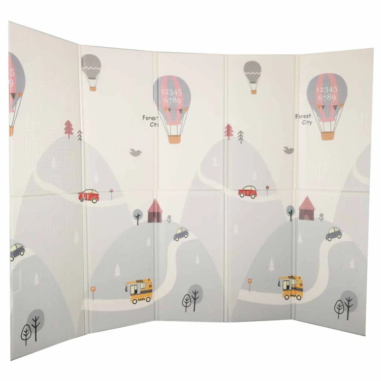 Mata edukacyjna piankowa dwustronna składana 150x200cm balony ulica